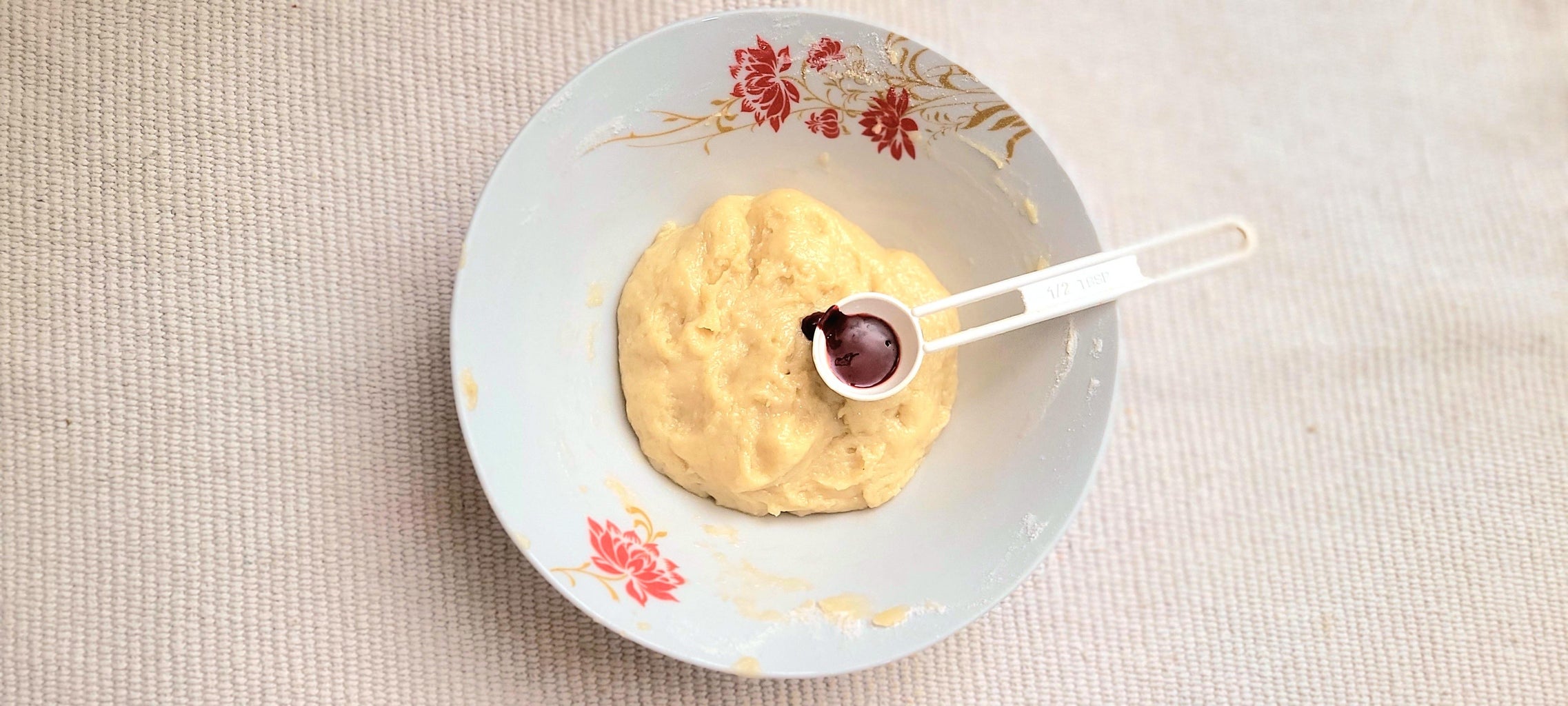 Combine Wet-Dry Ingredients: Red Dough