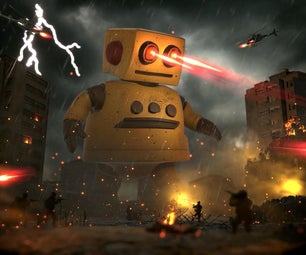 Instructables Robot Laser Battle Scene in Unity
