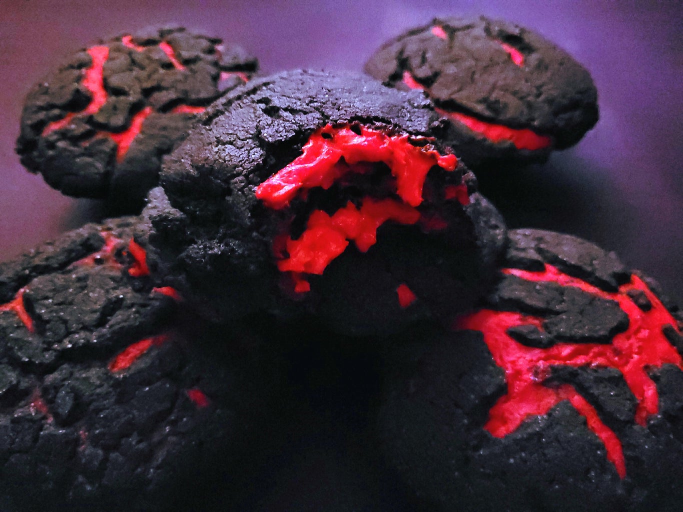 Strawberry Lava-Filled Chocolate Crinkle Cookies in Pressure Cooker