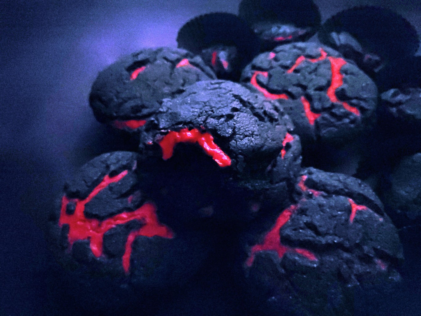 Strawberry Lava-Filled Chocolate Crinkle Cookies in Pressure Cooker