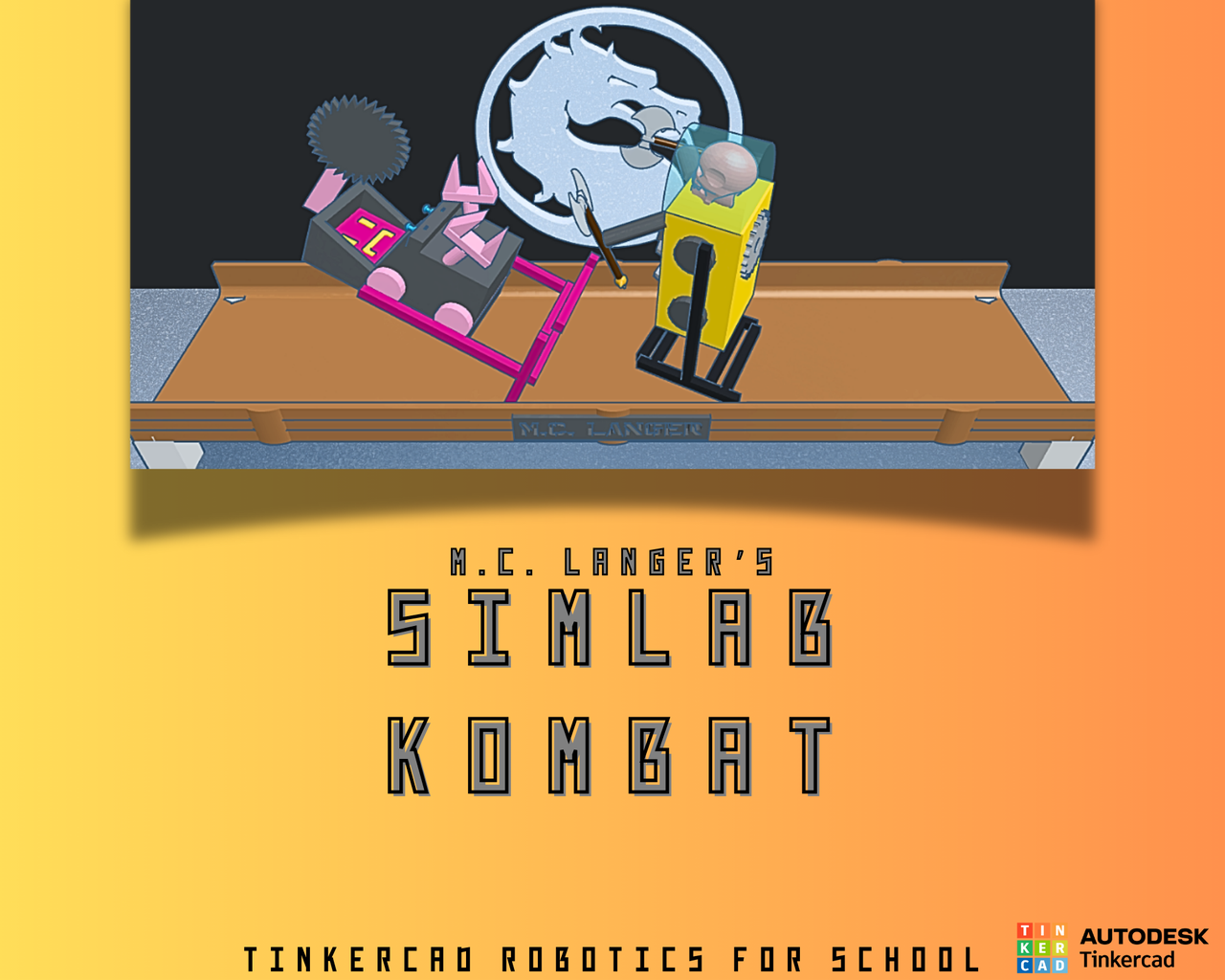 Tinkercad Robotics for School: SIMLAB KOMBAT! (virtual Walking Robots Battle)