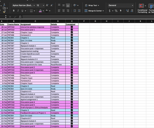 How to Make an Excel Assignment Tracker