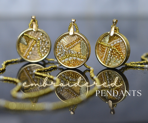 Abstract Embroidered Pendants
